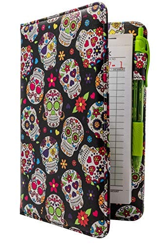 Industry Night Cute Patterns Server Book Organizer   Cool Print Server Wallet for Waitresses (Black Sugar Skulls Print) Sale