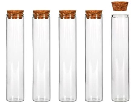 SUPERLELE 18pcs 55ml Glass Test Tubes 25×120mm Clear Flat Test Tubes with Wooden Stopper for Science Lab, Plant Propagation, Bath Salt and Candy Storage Sale