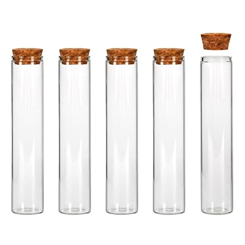 SUPERLELE 18pcs 55ml Glass Test Tubes 25×120mm Clear Flat Test Tubes with Wooden Stopper for Science Lab, Plant Propagation, Bath Salt and Candy Storage Sale