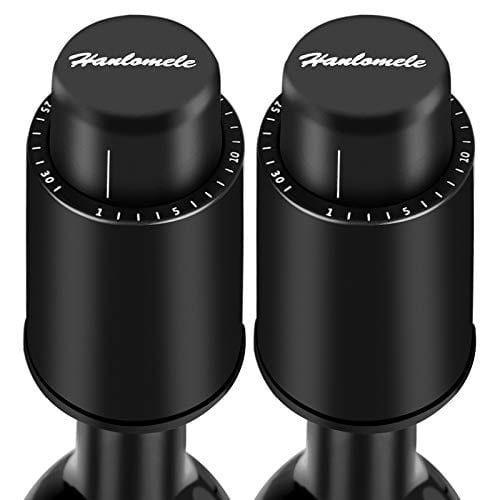 [2 PACK]Wine Bottle Stoppers, Reusable Wine Stoppers, Vacuum Wine Preserver with Time Scale Record, Wine Savers Vacuum Pump Corks Keep Wine Really Fresh, Best Gift Accessories. Supply