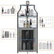 Amyove Corner Bar Cabine, Wine Cabinet with Removable Shelves (Grey) Hot on Sale