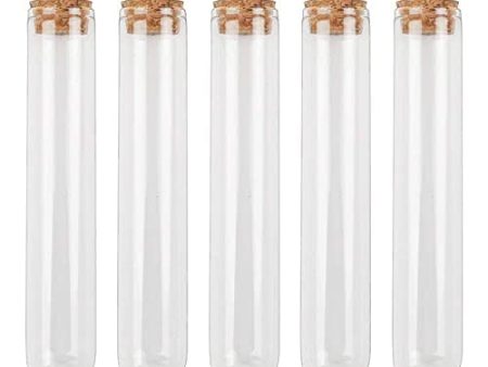 DEPEPE 25pcs 45ml Glass Test Tubes 25 x 140mm with Cork Stoppers for Bath Salt Candy Storage Science Lab Party Online Hot Sale