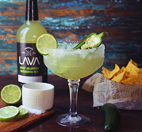 (3 Pack) LAVA Premium Spicy Jalapeño Margarita Mix by LAVA Craft Cocktail Co., Made with Real Jalapeños, Agave Nectar, Key Limes, Lots of Flavor and Ready to Use Supply