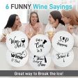 Coasters for Drinks Absorbents with Holder - 6 Pcs Gift Set with 6 Funny Sayings for Wine Lovers - Ceramic Stone with Corked Back, Unique Present for Housewarming, Living Room Decor Online Sale