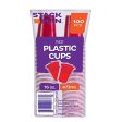 Stack Man Red [16 oz-100 Pack] Party, Cold Drink Plastic Disposable Cups, 100 Count (Pack of 1) Cheap