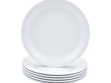 AmazonCommercial 7.25 in. White Melamine Oval Serving Platter - 6 Piece Set on Sale