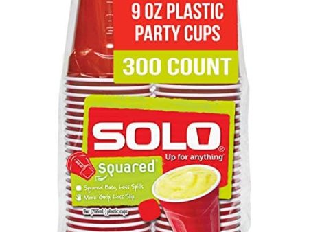 SOLO Cup Company Small Red Plastic Party Cups, 9 Ounce, 300 Count (ASQ950-20004) Online Sale