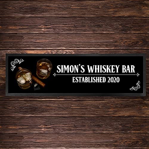 Bang Tidy Clothing Personalized Bar Runner Mat - Novelty Beer Gifts for Home Bars - Whiskey Cigar Cheap