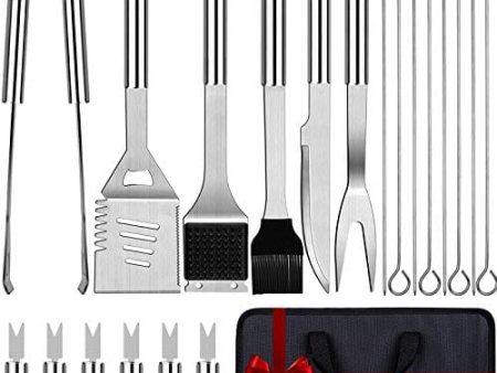 Anpro Grill Kit, Grill Set, Grilling Utensil Set, Grilling Accessories, BBQ Accessories, BBQ Kit, BBQ Grill Tools,Smoker, Camping, Kitchen, Stainless Steel, 21 Pcs,Grilling Gifts for Fathers Day Online