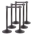 US Weight Heavy Duty Premium Steel Stanchion with Extended 13-Foot Retractable Belt – Black – Six Pack on Sale