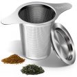 Yoassi Extra Fine 18 8 Stainless Steel Tea Infuser Mesh Strainer with Large Capacity & Perfect Size Double Handles for Hanging on Teapots, Mugs, Cups to Steep Loose Leaf Tea and Coffee For Discount