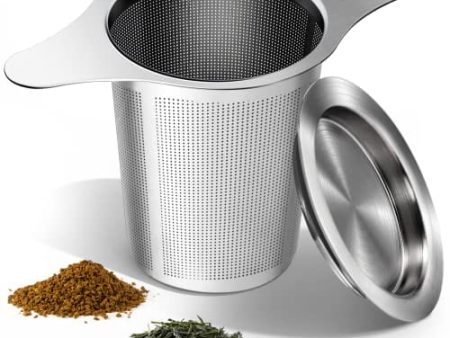 Yoassi Extra Fine 18 8 Stainless Steel Tea Infuser Mesh Strainer with Large Capacity & Perfect Size Double Handles for Hanging on Teapots, Mugs, Cups to Steep Loose Leaf Tea and Coffee For Discount