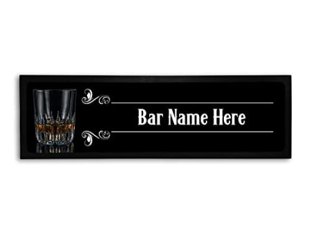 Bang Tidy Clothing Personalized Bar Runner Mat - Novelty Beer Gifts for Home Bars - Whiskey Glass Hot on Sale