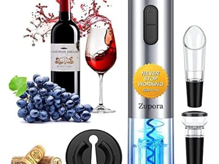 Zupora Electric Wine Opener Set, Portable Battery Operated Automatic Wine Bottle Corkscrew with Foil Cutter, Vacuum Seal Stopper and Wine Pourer, Perfect Holiday Gift for Wine Lovers Friends Family Online now