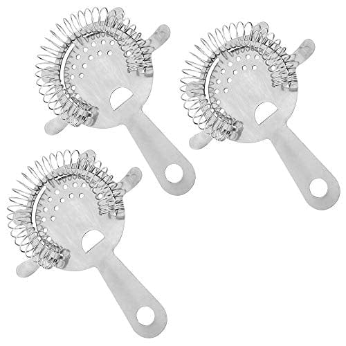 (3 Pack) Stainless Steel Hawthorne Strainer, 4-Prong Cocktail Bar Strainer, 6-Inch on Sale