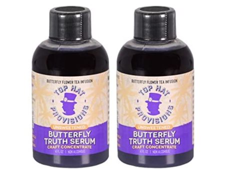 Top Hat Butterfly Truth Serum - Blue Flower Tea Extract - Butterfly Tincture - Pea Tea Bitters - Unsweetened - Alcohol Free - Make Drinks Blue and Purple - 2 pack of 4oz bottles Discount