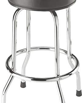 BIG RED Torin Swivel Bar Stool: Padded Garage Shop Seat with Chrome Plated Legs, Black Fashion