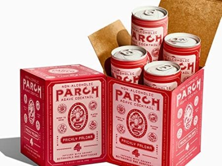 PARCH Prickly Paloma, Ready to Drink Non Alcoholic Agave Cocktail Infused with Desert Botanicals & Adaptogens, Plant Based, Gluten Free & Vegan, Inspired by the Sonoran Desert (8.4 oz x 8 pack) Supply