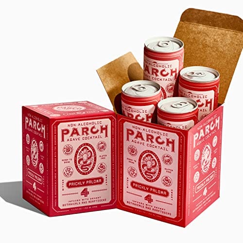 PARCH Prickly Paloma, Ready to Drink Non Alcoholic Agave Cocktail Infused with Desert Botanicals & Adaptogens, Plant Based, Gluten Free & Vegan, Inspired by the Sonoran Desert (8.4 oz x 8 pack) Supply