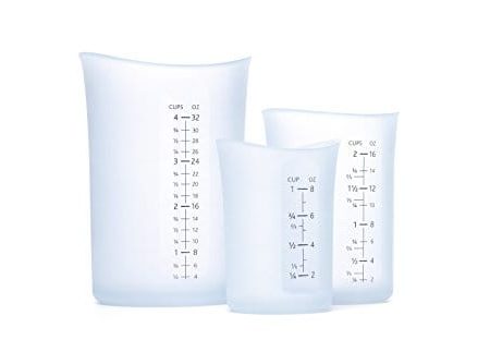 iSi Basics Measuring Set of 3 Silicone Flexible Mesauring Cup, Translucent on Sale