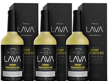 (3 Pack) Premium Skinny Margarita Mix by LAVA Craft Cocktail Co., Low Calorie Margarita Mix Made with Key Lime Juice, Agave, No Artificial Sweeteners, Lots of Flavor, Ready to Use, 1-Liter (33.8oz) Discount