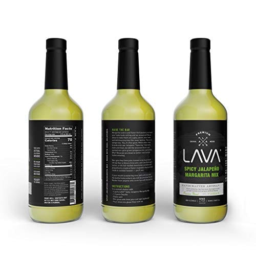 (3 Pack) LAVA Premium Spicy Jalapeño Margarita Mix by LAVA Craft Cocktail Co., Made with Real Jalapeños, Agave Nectar, Key Limes, Lots of Flavor and Ready to Use Supply