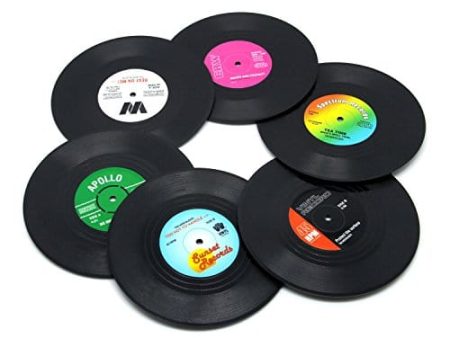 DuoMuo Coaster Vinyl Record Disk Coasters for Drinks - Tabletop Protection Prevents Furniture Damage (6 PCS Vinyl) on Sale