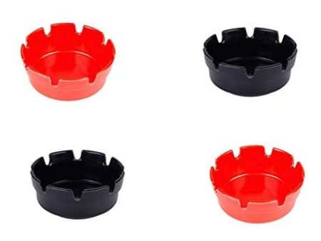 4  Ashtrays Assorted - Pack of 4ct (2 Black and 2 Red) Sale