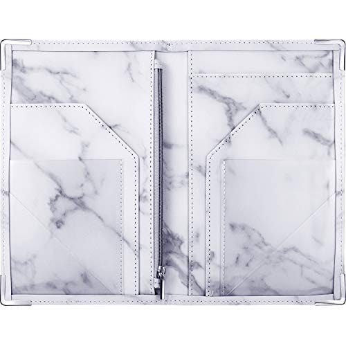 Marble Server Books Guest Check Holders with 9 Pockets Includes Zipper Pouch with Pen Holder Fit Server Apron for Restaurant Waiter Waitress (Grey, 1 Pack) Online Hot Sale