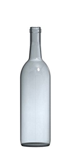 North Mountain Supply - NMS W5 Flint 750ml Glass Bordeaux Wine Bottle Flat-Bottomed Cork Finish - Case of 12 - Clear Flint Supply