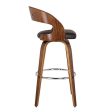 Armen Living Shelly 26  Counter Height Barstool in Brown Faux Leather and Walnut Wood Finish Online