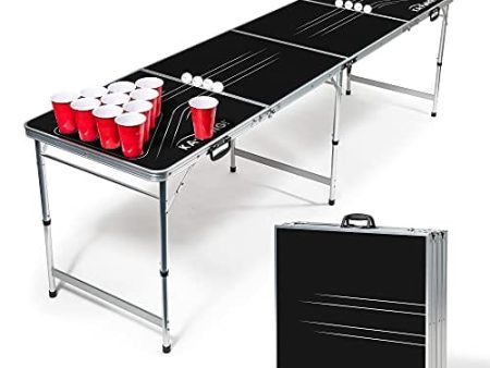 EastPoint Sports Easy Folding Drinking Game Pong Tailgate Tables with Cups and Balls, Black Perfect for Cookouts, Yards, Parties, Park, BBQ, Beach and More For Sale