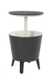 Keter Modern Cool Bar Outdoor Patio Furniture and Hot Tub Side Table with 7.5 Gallon Beer and Wine Cooler, Grey on Sale