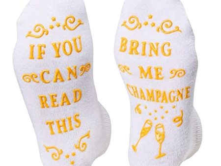 HAPPYPOP Funny Socks Silly Socks Crazy Socks with Funny Saying Champagne Socks Champagne Gifts for Women Men Gifts for Champagne Lovers For Cheap