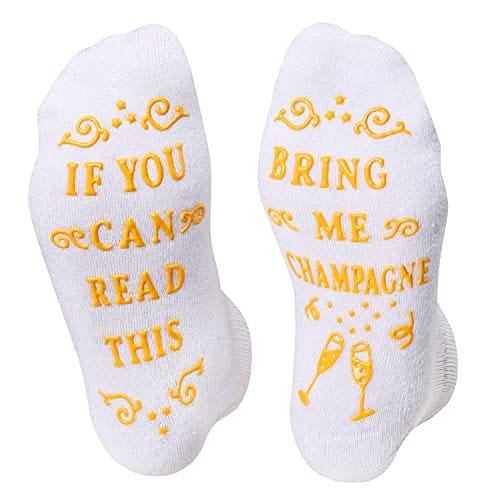 HAPPYPOP Funny Socks Silly Socks Crazy Socks with Funny Saying Champagne Socks Champagne Gifts for Women Men Gifts for Champagne Lovers For Cheap