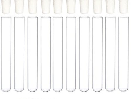 Glass Test Tubes with Rubber Stoppers 150mm x 20mm Pack of 10 and 1pcs Brush … Discount