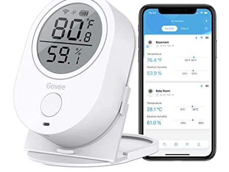 Govee WiFi Thermometer Hygrometer H5051, Bluetooth Indoor Temperature Humidity Monitor with App Notification Alert, Smart Humidity Sensor for Greenhouse Wine Cellar, 2 Years Free Data Storage Export Online Sale