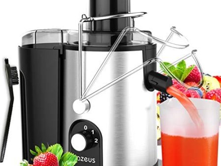 [ Unique Version] AZEUS Centrifugal Juicer Machines, Juice Extractor with Germany-Made 163 Chopping Blades (Titanium Reinforced) & 2-Layer Centrifugal Bowl, High Juice Yield, Easy to Clean, Anti-Drip,100% BPA-Free, ETL Listed, Catcher & Brush Included Cheap