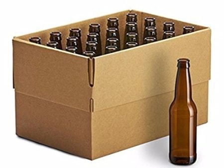 FastRack 24 Pack Amber Long Neck Bottles, Brown , 12oz - set of 2 - HOZQ8-1095 Cheap