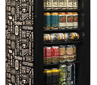 NewAir Limited Edition Beverage Refrigerator and Cooler “Beers of the World” with Glass Door, 126 Can Capacity Freestanding Mini Beer Fridge with SplitShelf™ and 7 Temperature Settings AB-1200BC1 on Sale