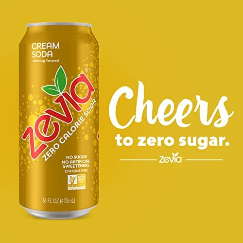 Zevia Zero Calorie Cream Soda, 16 Ounce Cans (Pack of 12) on Sale