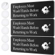 Employees Must Wash Hands Sign - 3  x 9  - Ideal for Wall, Door or Sink- Perfect Signs for Staff Bathroom, Washing Station, Restaurant or Commercial Kitchen for Food Health and Safety Compliance Online