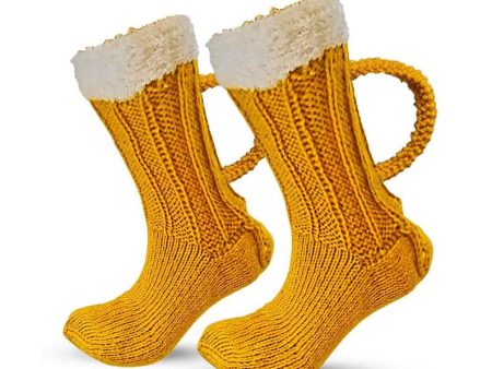 Fat Uncle Beer Mug Socks | Funny Knitted Beer Socks with Handcrafted Handle | Novelty Gift Sale