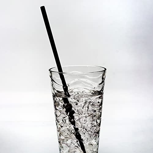 [500-Pack] Plastic Straws - 7.75 Inches Long, Drinking Straws, Standard Size, Bulk Pack, Black on Sale