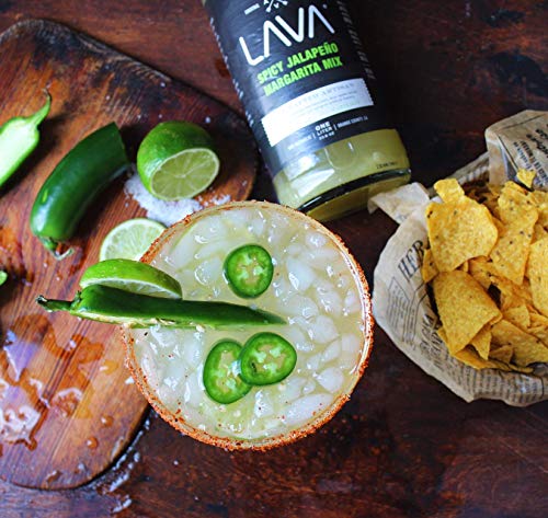 (3 Pack) LAVA Premium Spicy Jalapeño Margarita Mix by LAVA Craft Cocktail Co., Made with Real Jalapeños, Agave Nectar, Key Limes, Lots of Flavor and Ready to Use Supply