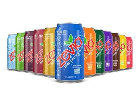 Zevia Zero Calorie Soda, Rainbow Variety Pack, 12 Ounce Cans (Pack of 24) For Cheap