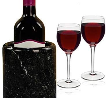 Wine Chiller Tabletop Handmade Marble Wine Chillers - 5x5x6.5 Inch  Tall Portable Home & Kitchen Decoration - Black Champagne Cooler Best for Utensil, Flower Vase & Stationery Holders (BZ-03) For Sale