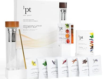 1pt Cocktail Infusion Master Kit - Craft Cocktail Home Bar Infuser Kit w  Infusion Bottle & Infusion Blend Variety Pack, 9 Piece Set Online now