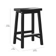 Amazon Basics Solid Wood Saddle-Seat Kitchen Counter-Height Stool - Set of 2, 24-Inch Height, Black Discount