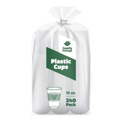 [240 Pack - 16 oz.] Clear Disposable Plastic Cups - Cold Party Drinking Cups Discount